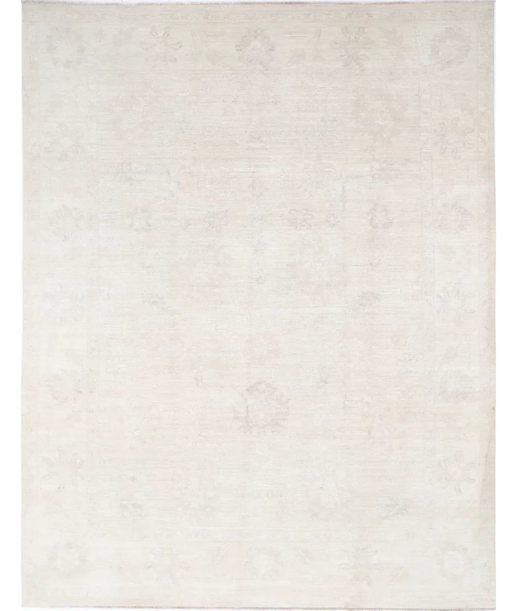Ivory Afghan Serenity Rug 9' 0" x 11' 9" Hand-Knotted | No. AT62695