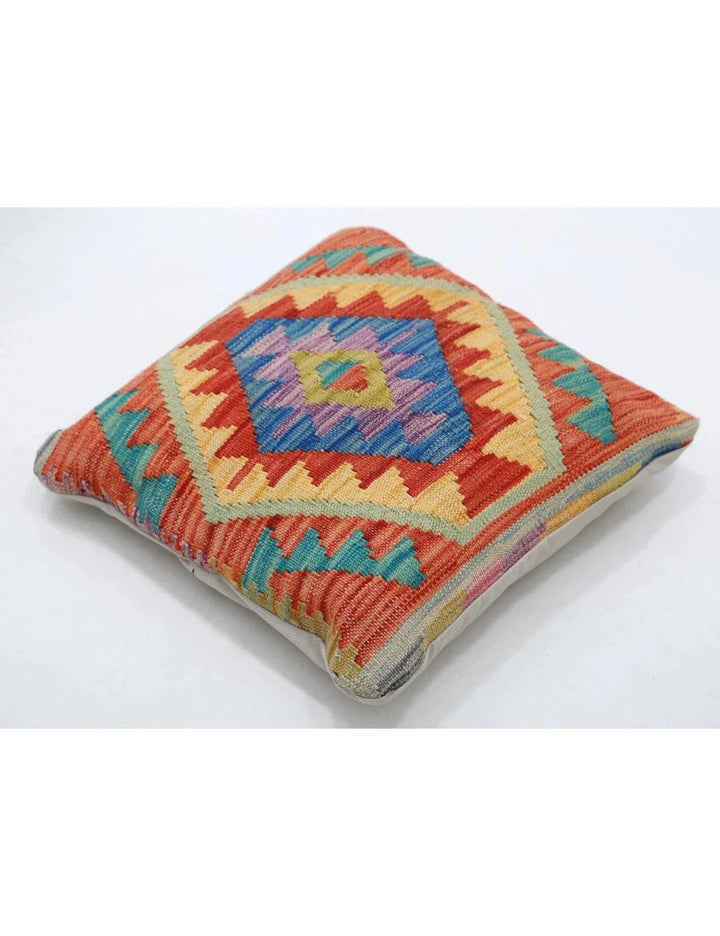 Multicolor Afghan Tribal Rug 1' 5'' x 1' 5'' Flat-Weave | No. AT62731