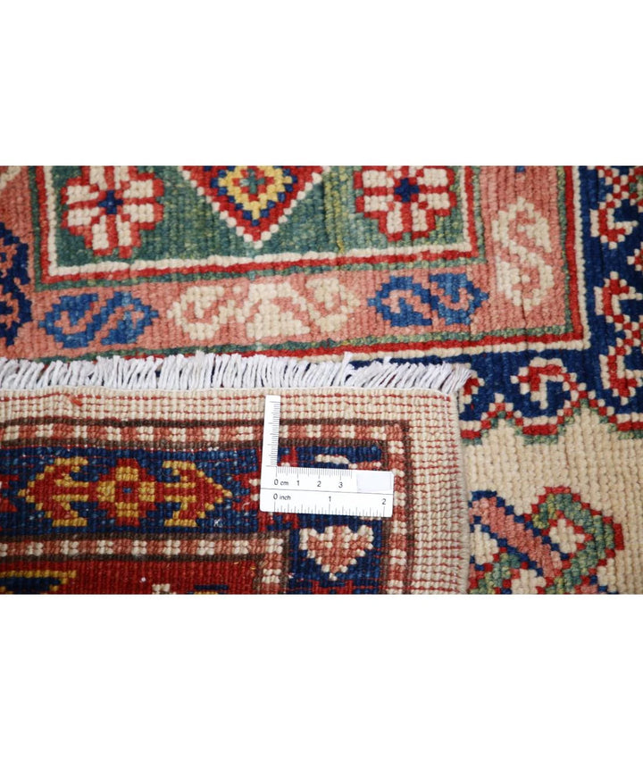 Afghan Kazak Rug 4' 9" x 6' 7" Hand-Knotted | No. AT62735