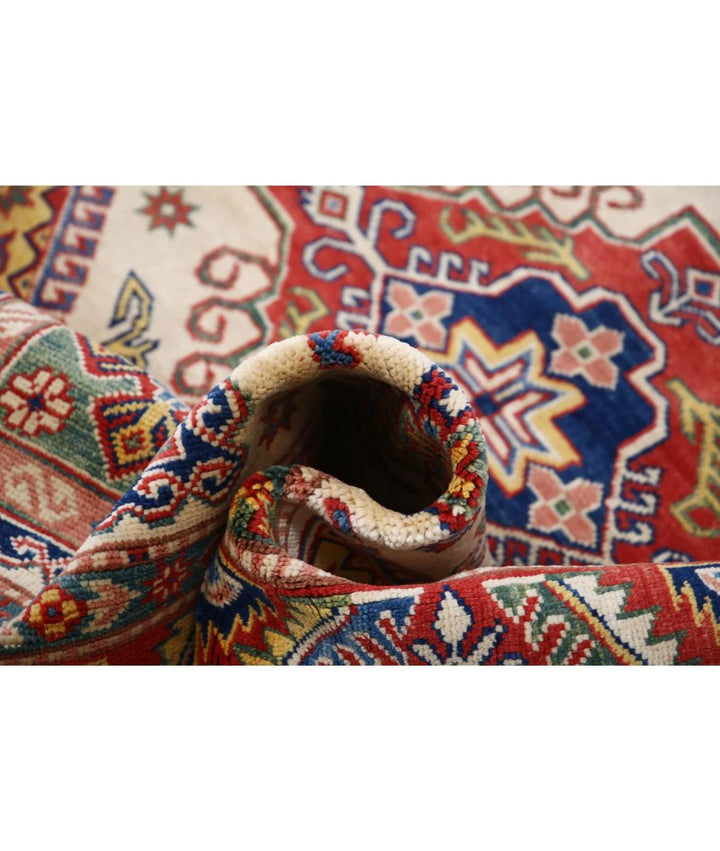 Afghan Kazak Rug 4' 9" x 6' 7" Hand-Knotted | No. AT62735