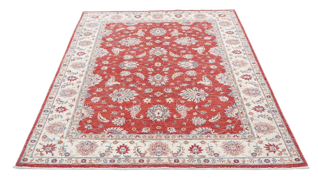 Afghan Ziegler Farhan Rug 5' 0" x 6' 9" Hand-Knotted | No. AT62826
