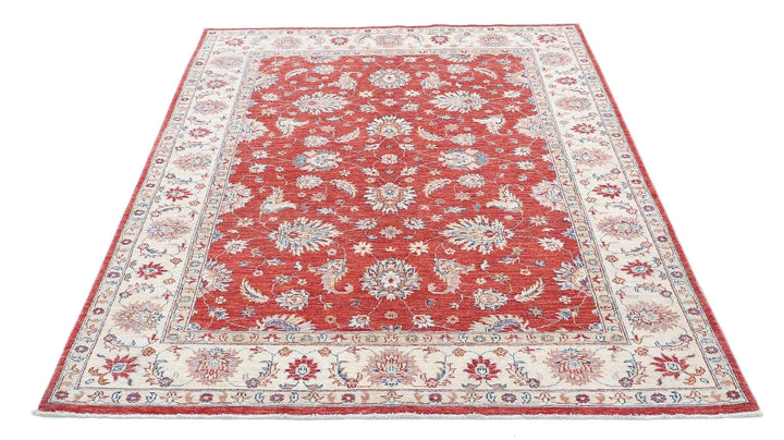 Afghan Ziegler Farhan Rug 5' 0" x 6' 9" Hand-Knotted | No. AT62826