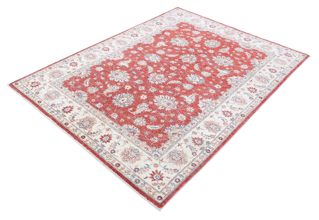 Afghan Ziegler Farhan Rug 5' 0" x 6' 9" Hand-Knotted | No. AT62826
