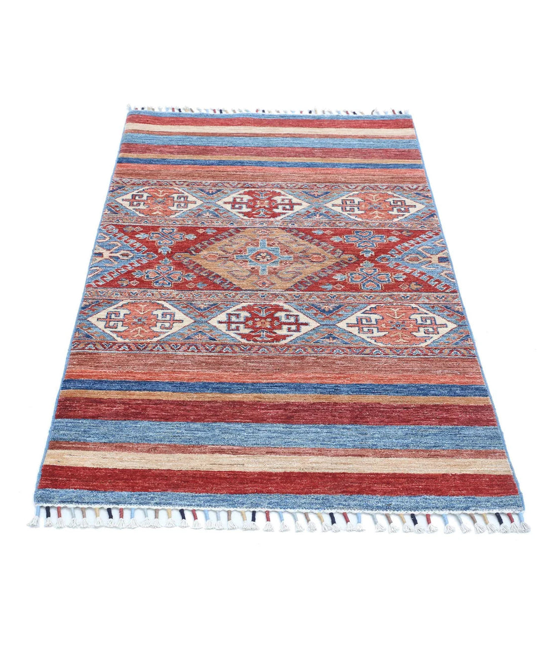 Afghan Khurjeen Rug 2' 11" x 5' 0" Hand-Knotted | No. AT62933