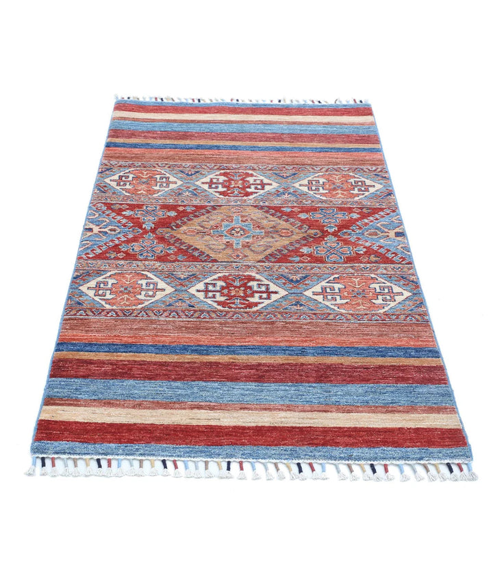 Afghan Khurjeen Rug 2' 11" x 5' 0" Hand-Knotted | No. AT62933
