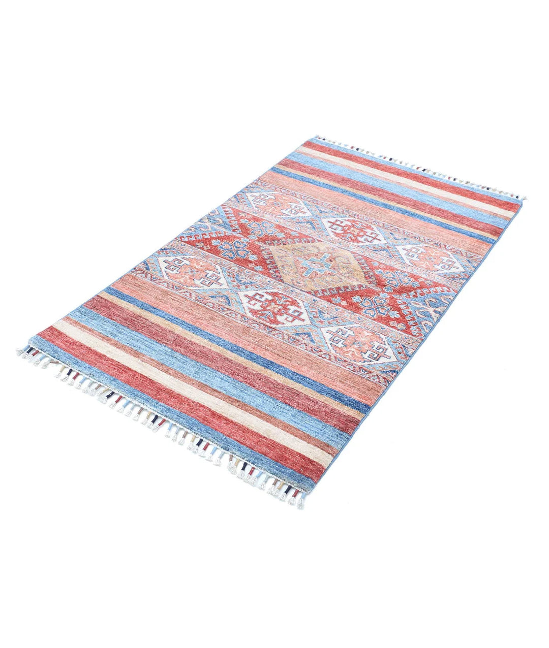 Afghan Khurjeen Rug 2' 11" x 5' 0" Hand-Knotted | No. AT62933