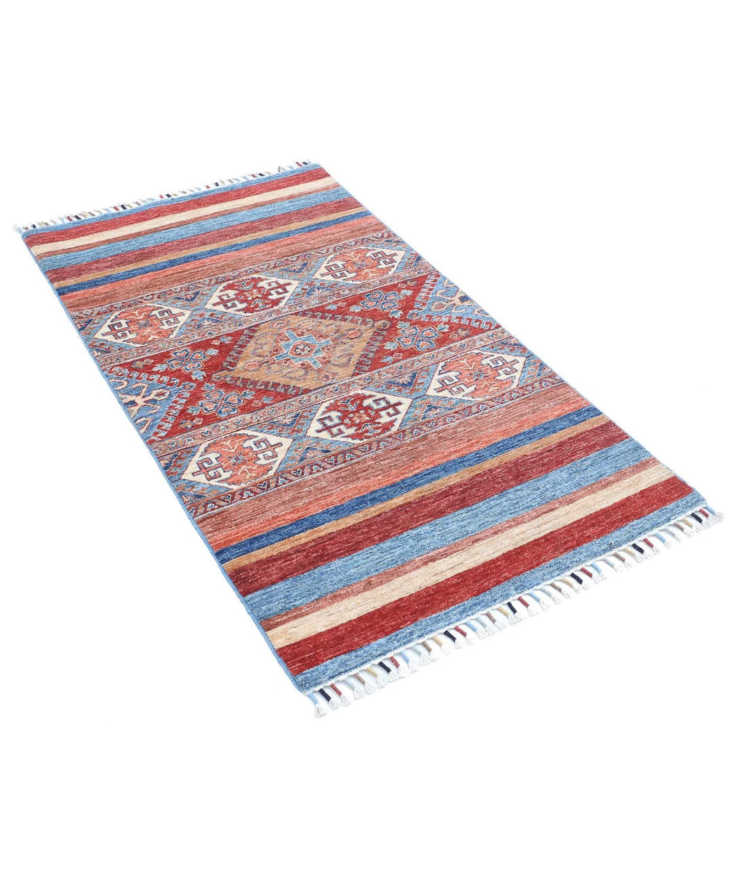 Afghan Khurjeen Rug 2' 11" x 5' 0" Hand-Knotted | No. AT62933