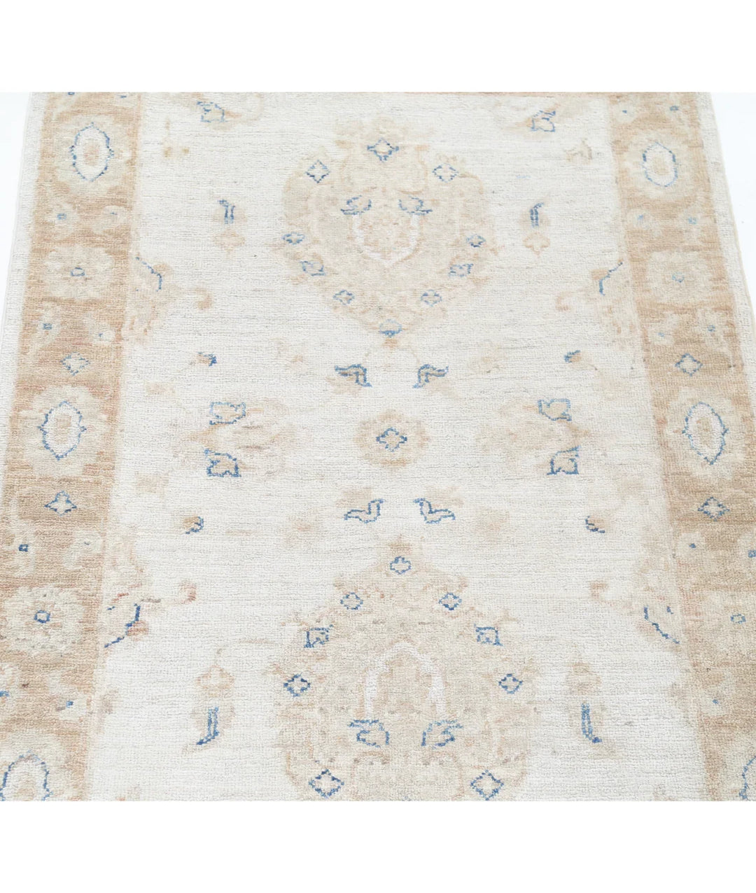 Beige Afghan Serenity Rug 2' 6" x 3' 9" Hand-Knotted | No. AT62956