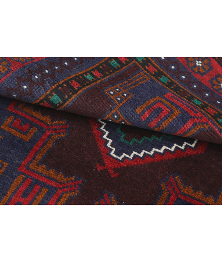 Red Afghan Tribal Rug 3' 0" x 4' 5" Hand-Knotted | No. AT63052