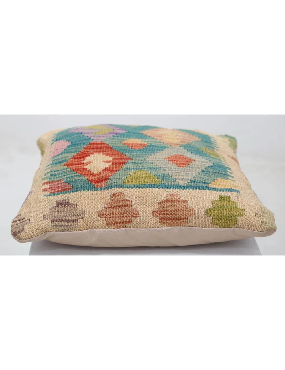 Afghan Tribal Pillow 1' 5" x 1' 5" Hand-Woven | No. AT63054