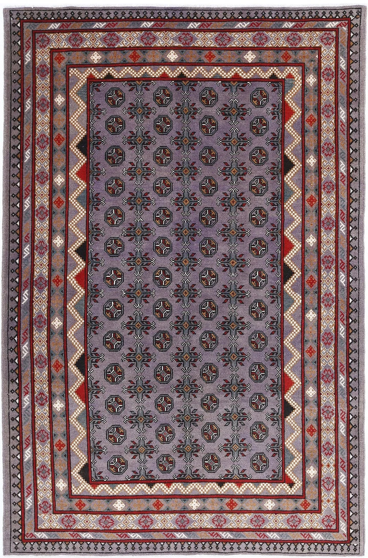 Afghan Revival Rug 5' 4" x 8' 1" Hand-Knotted | No. AT63058