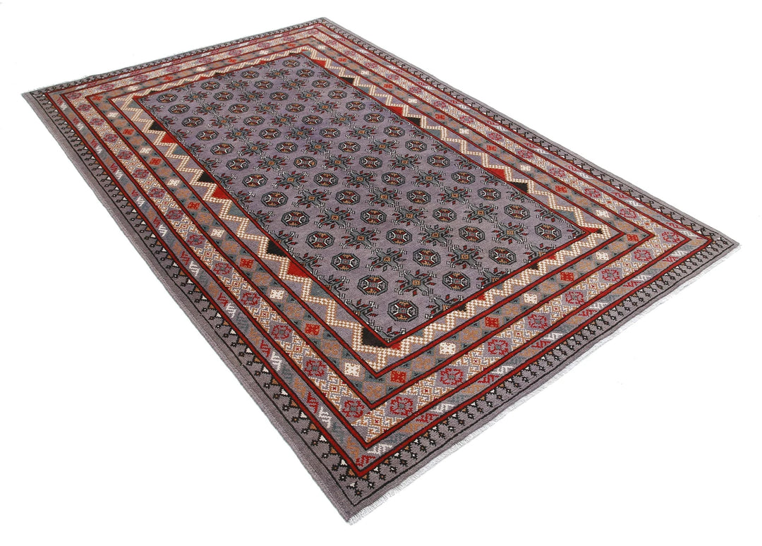 Afghan Revival Rug 5' 4" x 8' 1" Hand-Knotted | No. AT63058