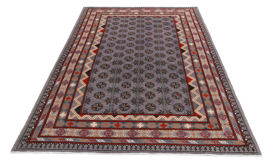 Afghan Revival Rug 5' 4" x 8' 1" Hand-Knotted | No. AT63058
