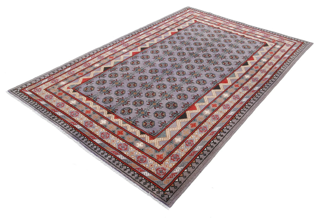 Afghan Revival Rug 5' 4" x 8' 1" Hand-Knotted | No. AT63058