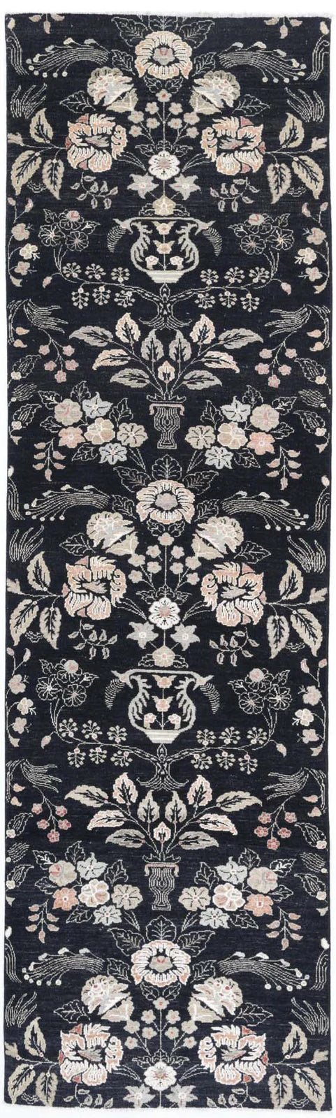 Afghan Tabriz Rug 3' 0" x 11' 1" Hand-Knotted | No. AT63148
