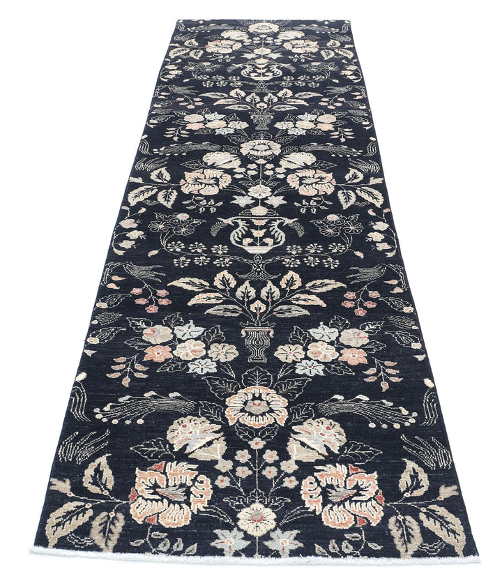 Afghan Tabriz Rug 3' 0" x 11' 1" Hand-Knotted | No. AT63148