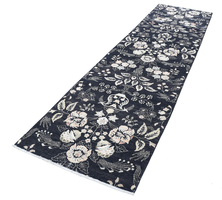 Afghan Tabriz Rug 3' 0" x 11' 1" Hand-Knotted | No. AT63148
