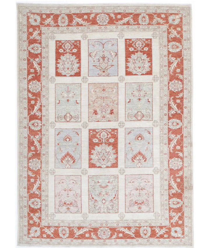 Afghan Bakhtiari Rug 5' 7" x 7' 9" Hand-Knotted | No. AT63197