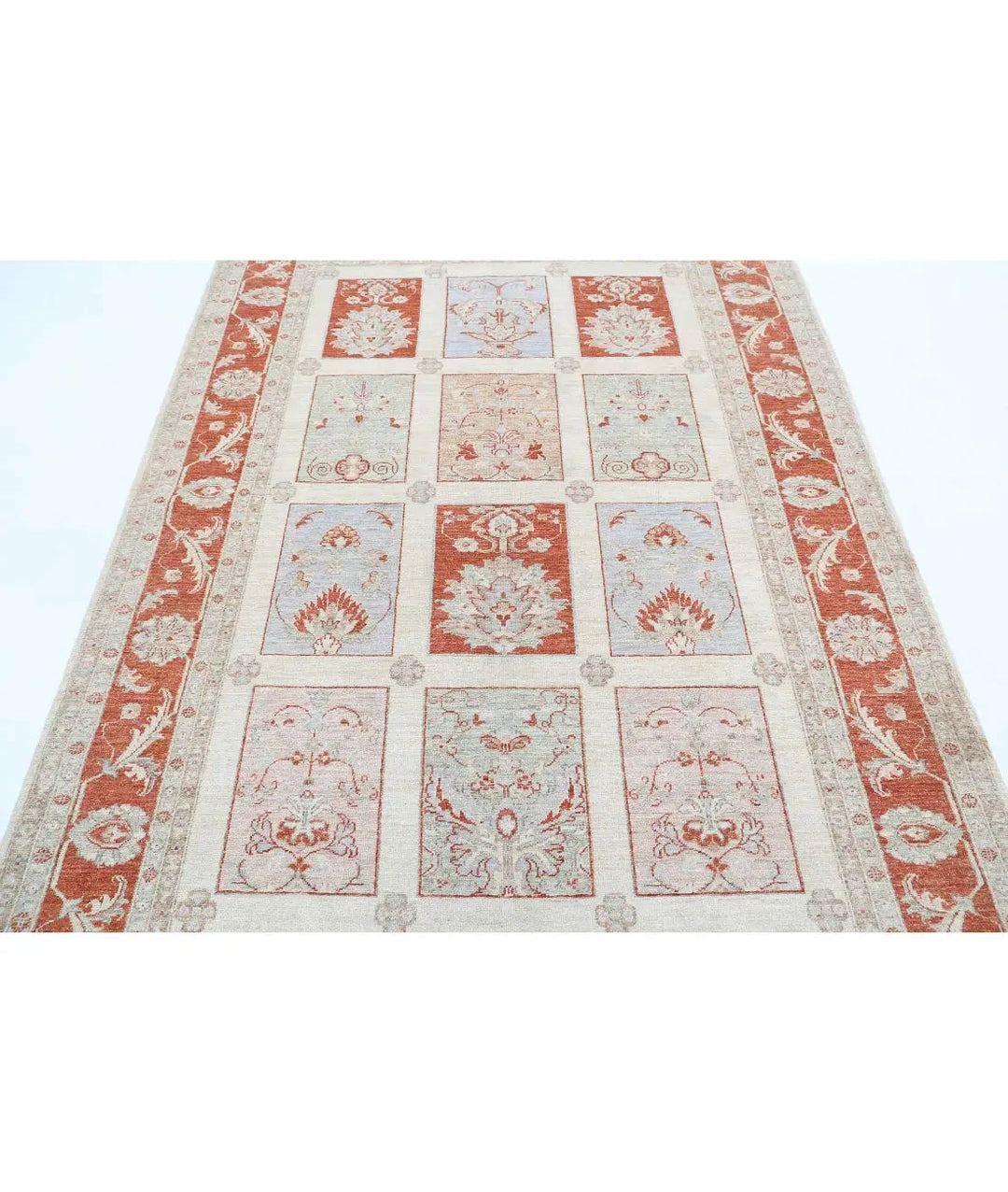 Afghan Bakhtiari Rug 5' 7" x 7' 9" Hand-Knotted | No. AT63197