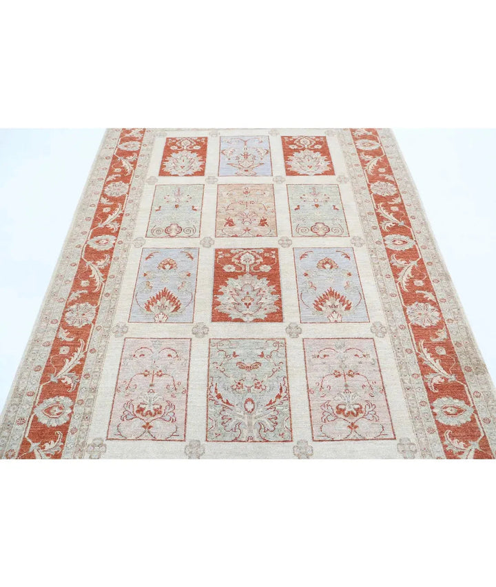 Afghan Bakhtiari Rug 5' 7" x 7' 9" Hand-Knotted | No. AT63197
