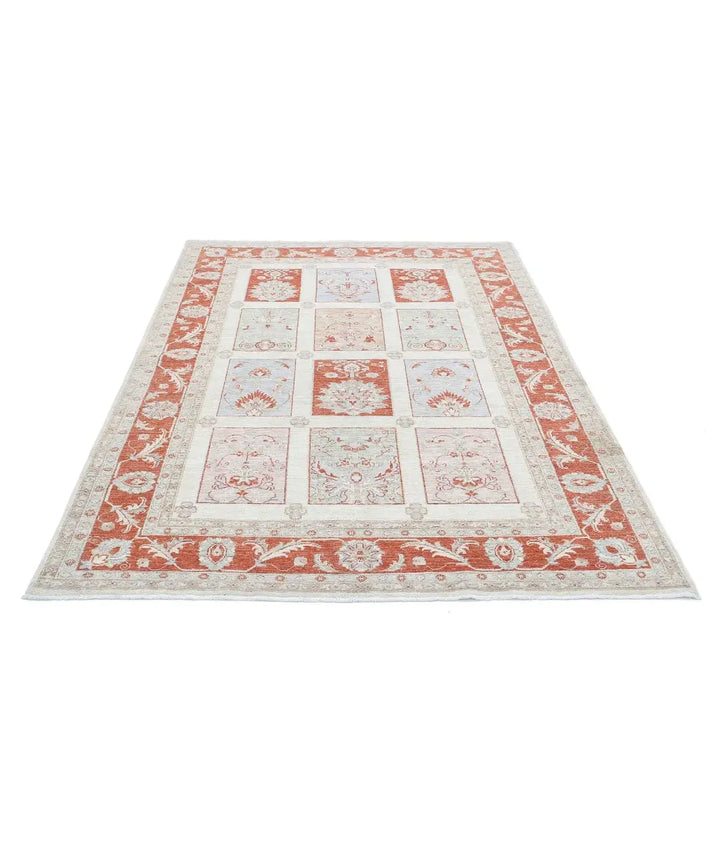Afghan Bakhtiari Rug 5' 7" x 7' 9" Hand-Knotted | No. AT63197