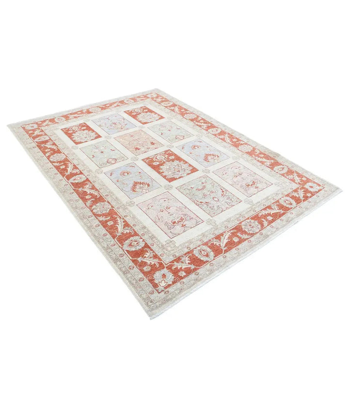 Afghan Bakhtiari Rug 5' 7" x 7' 9" Hand-Knotted | No. AT63197