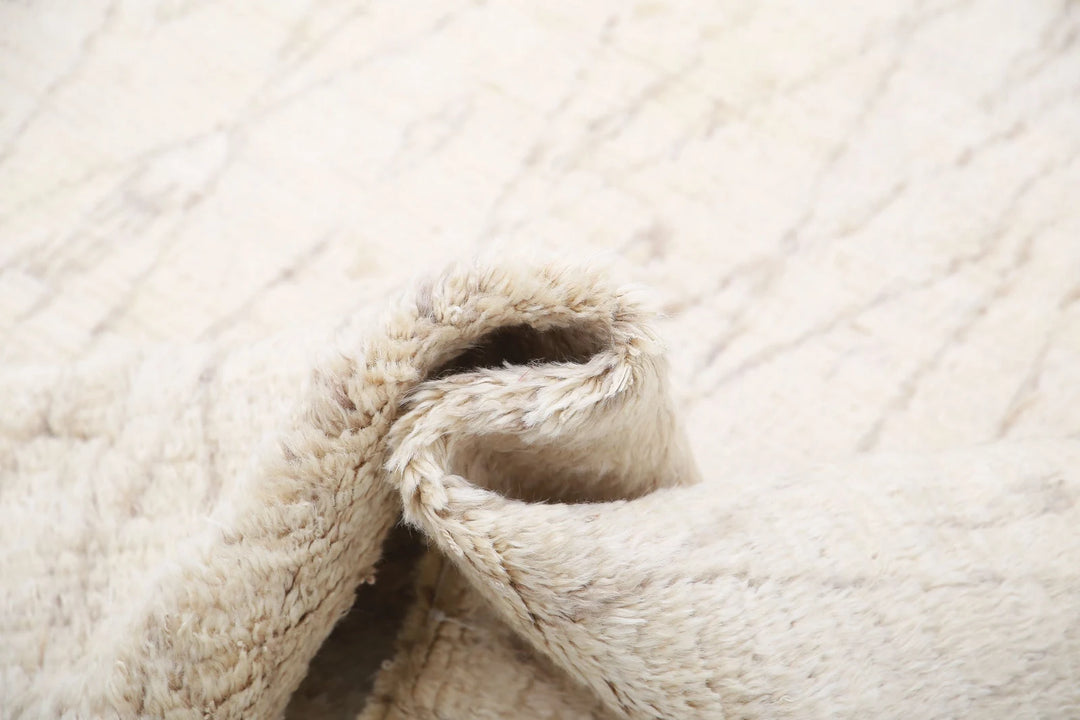 Ivory Afghan Tribal Rug 6' 0" x 9' 0" Hand-Knotted | No. AT63234