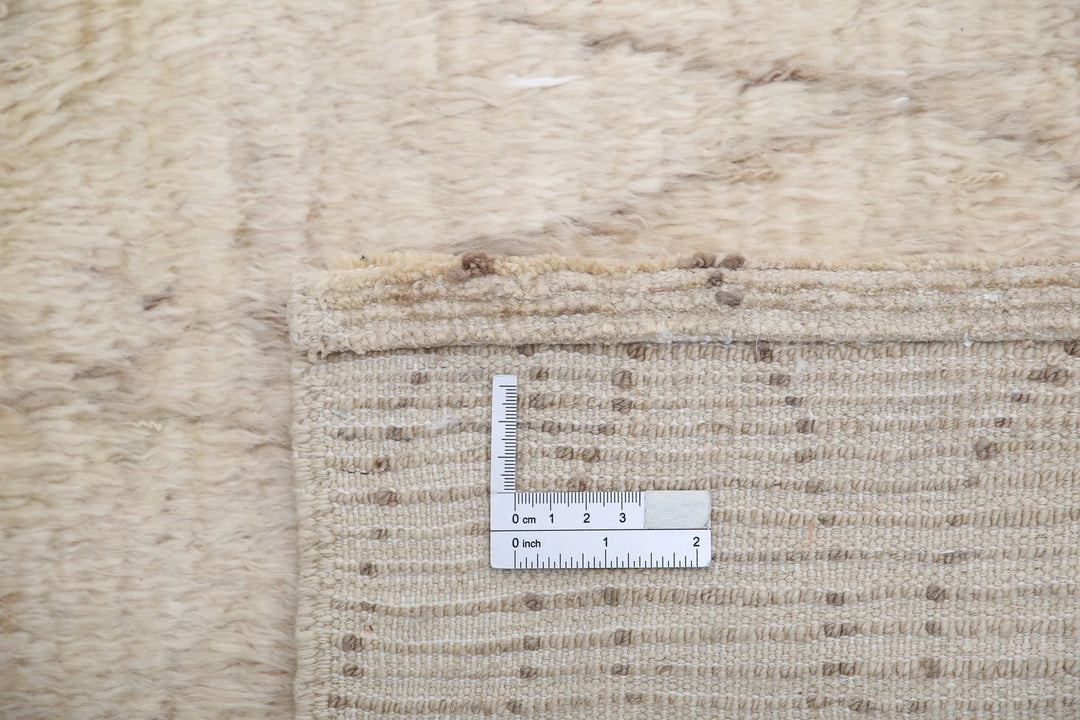 Ivory Afghan Tribal Rug 6' 0" x 9' 0" Hand-Knotted | No. AT63234