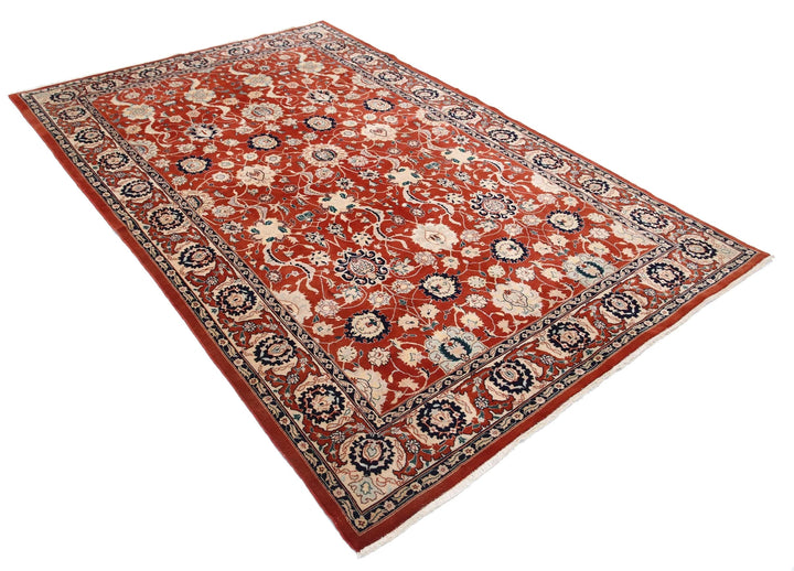 Persian Tabriz Rug 5' 8" x 8' 10" Hand-Knotted | No. AT63240