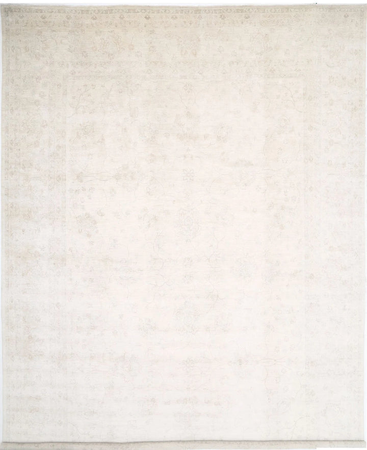 Ivory Afghan Serenity Rug 17' 0" x 23' 9" Hand-Knotted | No. AT63248