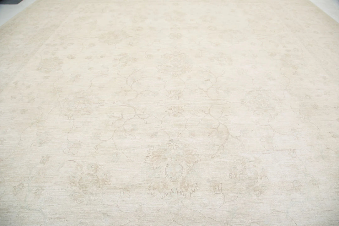 Ivory Afghan Serenity Rug 17' 0" x 23' 9" Hand-Knotted | No. AT63248