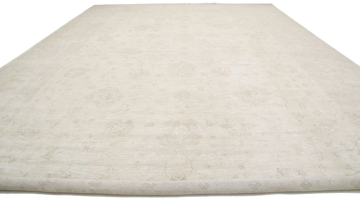 Ivory Afghan Serenity Rug 17' 0" x 23' 9" Hand-Knotted | No. AT63248