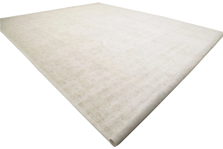 Ivory Afghan Serenity Rug 17' 0" x 23' 9" Hand-Knotted | No. AT63248