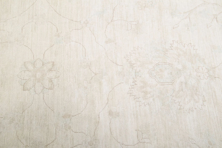 Ivory Afghan Serenity Rug 17' 0" x 23' 9" Hand-Knotted | No. AT63248