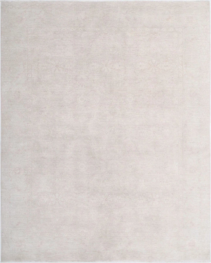 Ivory Afghan Serenity Rug 8' 2" x 10' 1" Hand-Knotted | No. AT63273