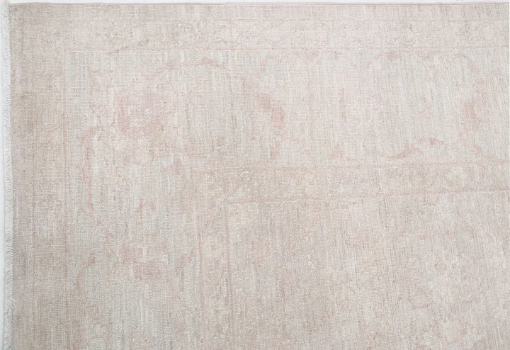 Ivory Afghan Serenity Rug 8' 2" x 10' 1" Hand-Knotted | No. AT63273