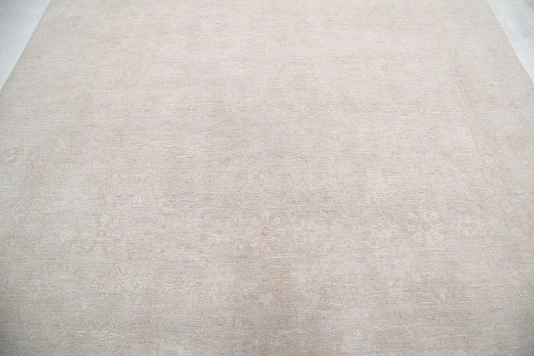 Ivory Afghan Serenity Rug 8' 2" x 10' 1" Hand-Knotted | No. AT63273