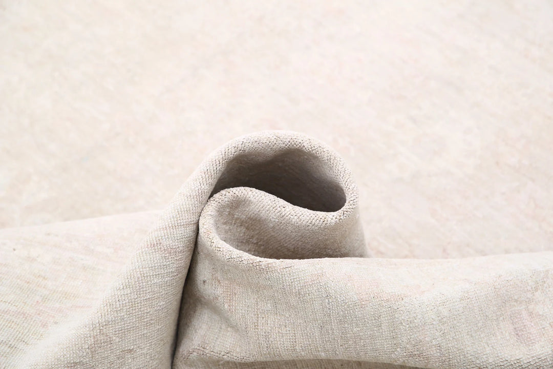 Ivory Afghan Serenity Rug 8' 2" x 10' 1" Hand-Knotted | No. AT63273