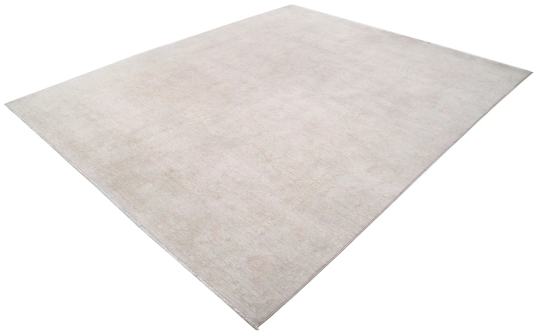 Ivory Afghan Serenity Rug 8' 2" x 10' 1" Hand-Knotted | No. AT63273