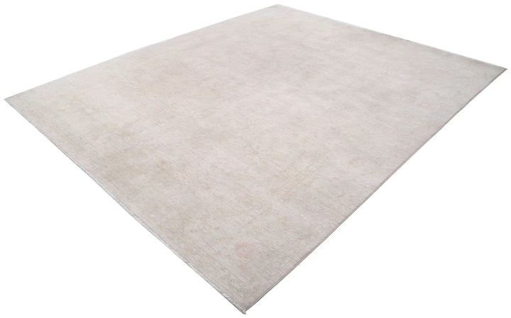 Ivory Afghan Serenity Rug 8' 2" x 10' 1" Hand-Knotted | No. AT63273