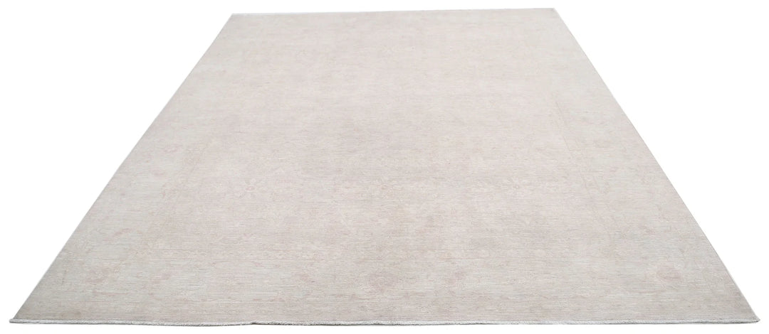 Ivory Afghan Serenity Rug 8' 2" x 10' 1" Hand-Knotted | No. AT63273