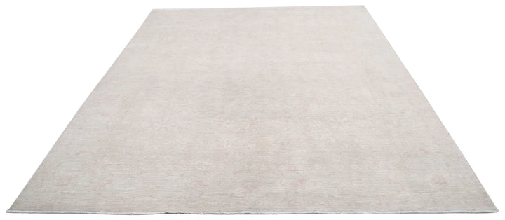 Ivory Afghan Serenity Rug 8' 2" x 10' 1" Hand-Knotted | No. AT63273