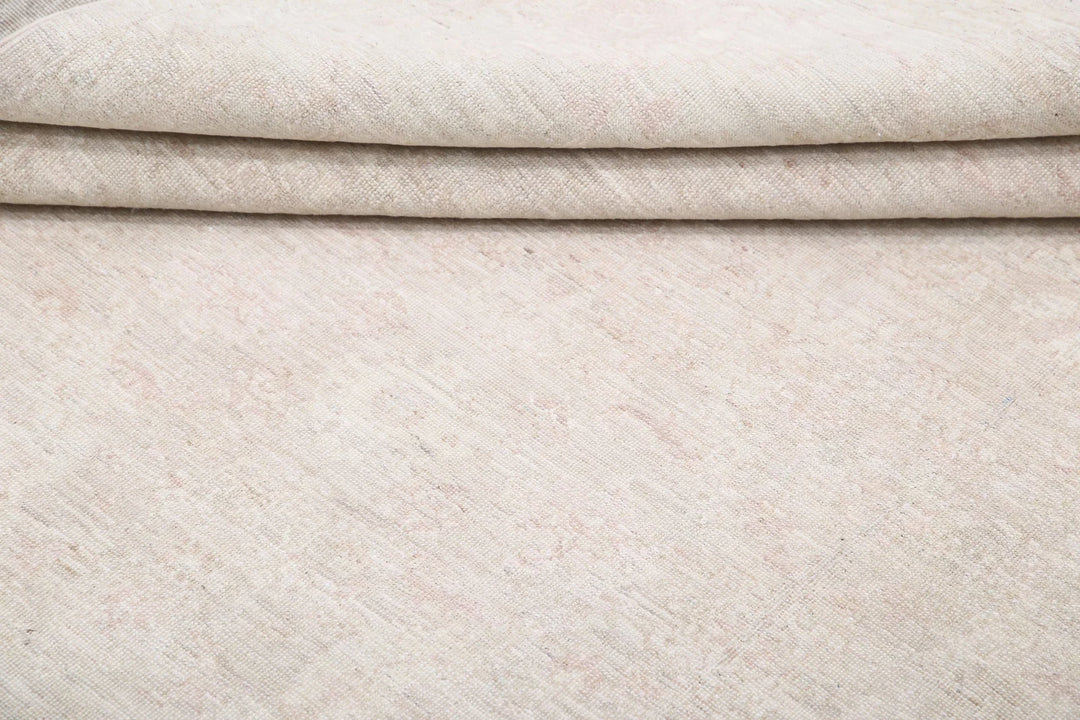 Ivory Afghan Serenity Rug 8' 2" x 10' 1" Hand-Knotted | No. AT63273