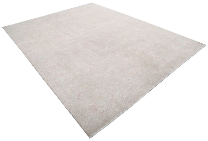 Ivory Afghan Serenity Rug 8' 2" x 10' 1" Hand-Knotted | No. AT63273