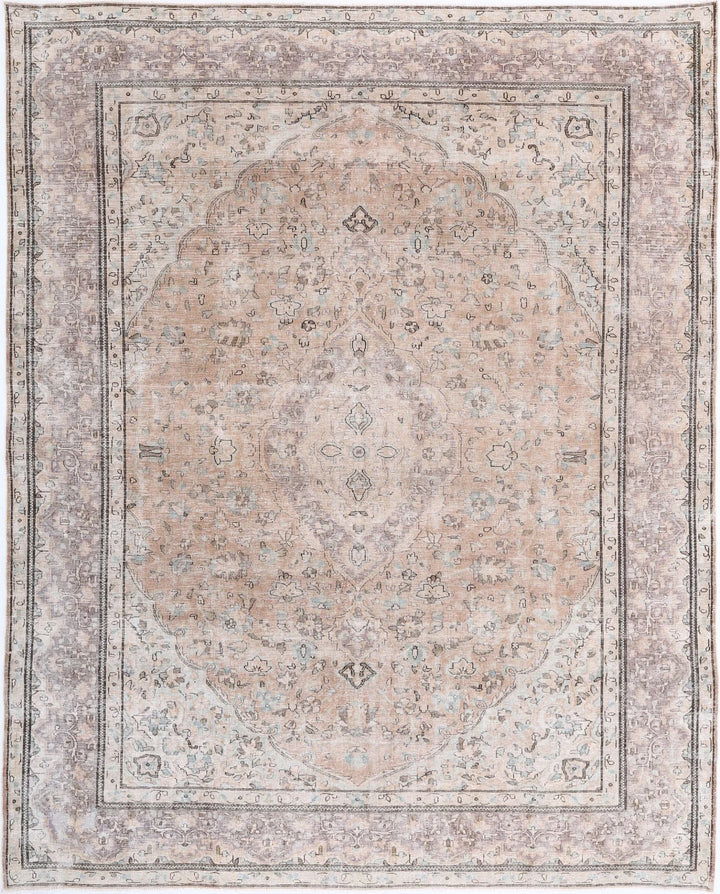 Grey Persian Vintage Rug 9' 6" x 11' 11" Hand-Knotted | No. AT63299