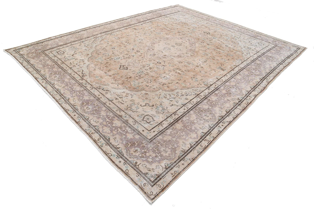 Grey Persian Vintage Rug 9' 6" x 11' 11" Hand-Knotted | No. AT63299