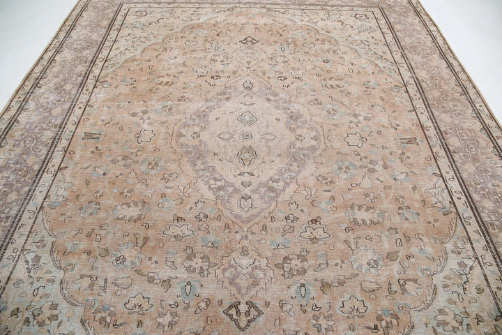 Grey Persian Vintage Rug 9' 6" x 11' 11" Hand-Knotted | No. AT63299