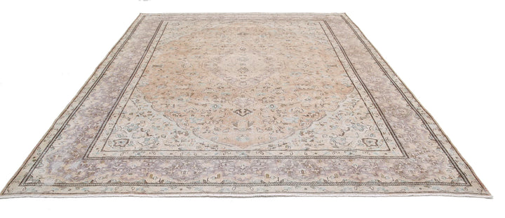 Grey Persian Vintage Rug 9' 6" x 11' 11" Hand-Knotted | No. AT63299