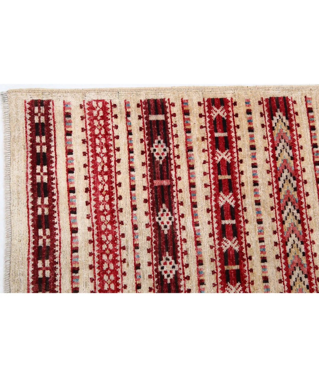 Afghan Modcar Rug 5' 0" x 6' 6" Hand-Knotted | No. AT63412