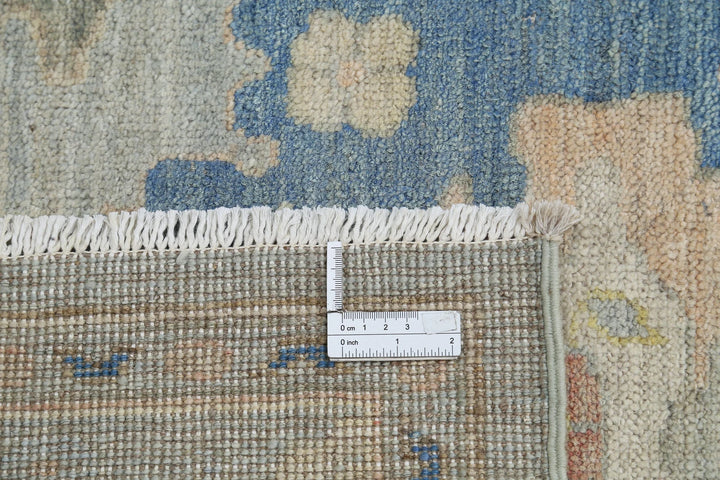 Grey Afghan Oushak Rug 10' 0" x 13' 3" Hand-Knotted | No. AT63424